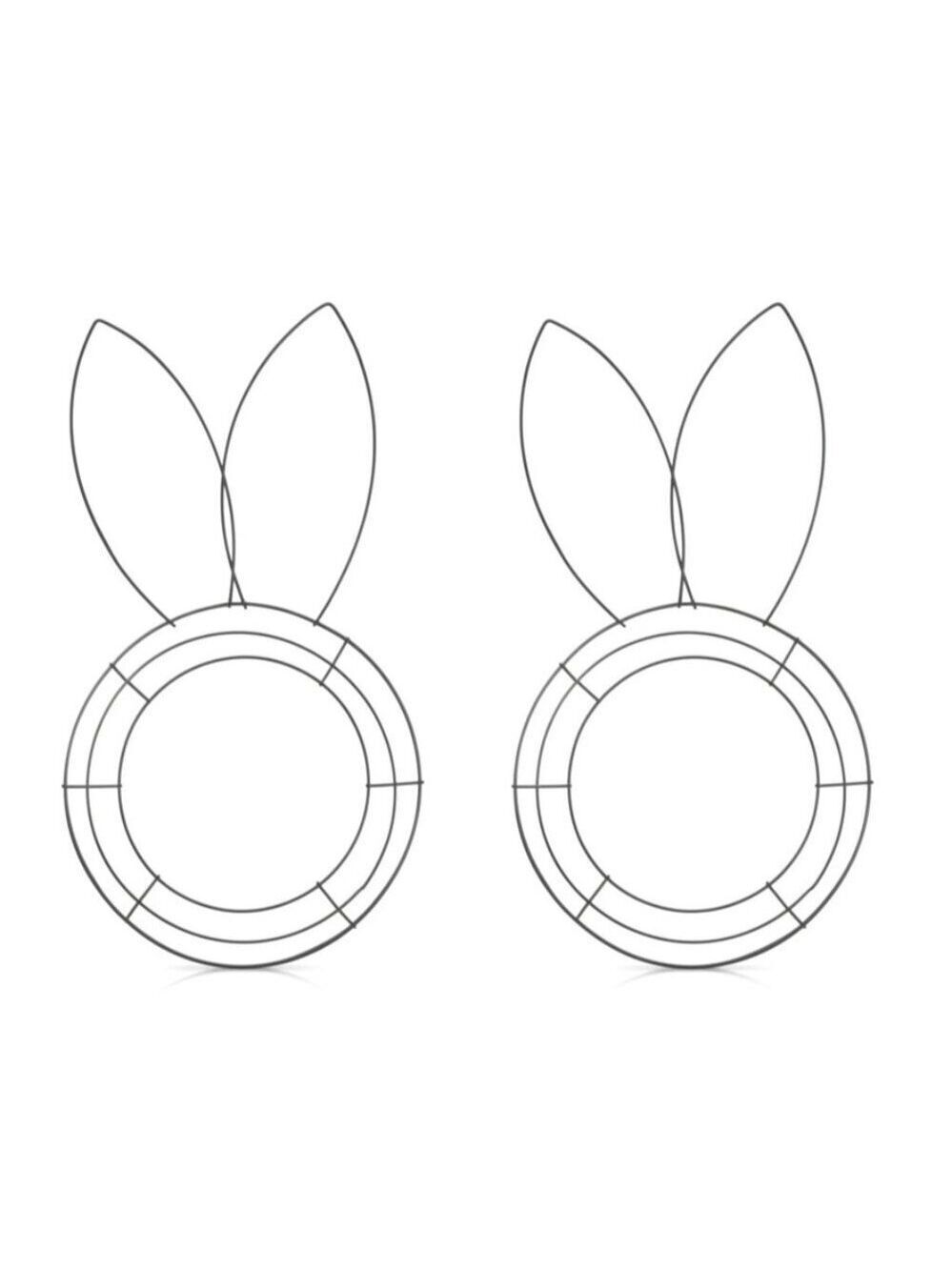 Easter Bunny Wire Wreath Frame 18 Inch Set of 2 Spring DIY Wreath Form Rabbit De